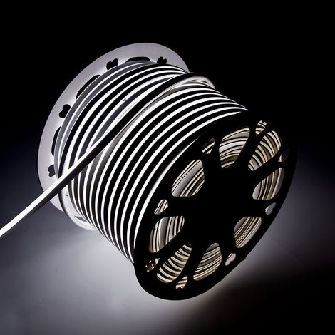 LED-Streifenschlauch "Neon Flex" 6W 4200ºK 220VAC 8x16mm Einfach 120xSMD2835 6W/M x1M 40.000H [HO-NSPVC8x16SOY220W]