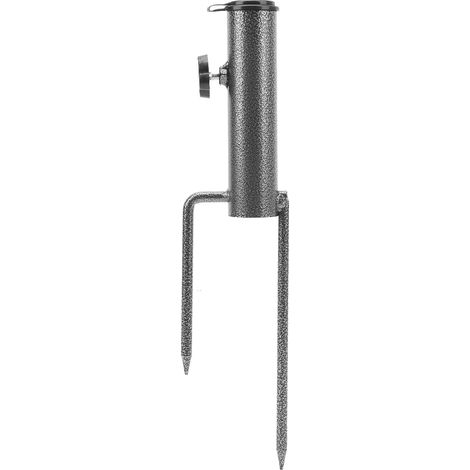 Support de parasol de plage avec ancrage de sable, piquet en acier, support pour mât de drapeau, pour jardin, pelouse ou cour extérieure. (1/5)