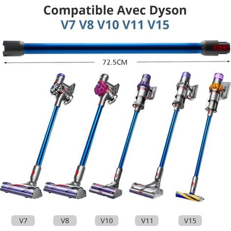 Teleskoprohr, starre Stangenverlängerung, kompatibel mit Dyson V11, V10, V8 und V7, Länge 72 cm, Schnellverschlussrohr – Blau (1/5)