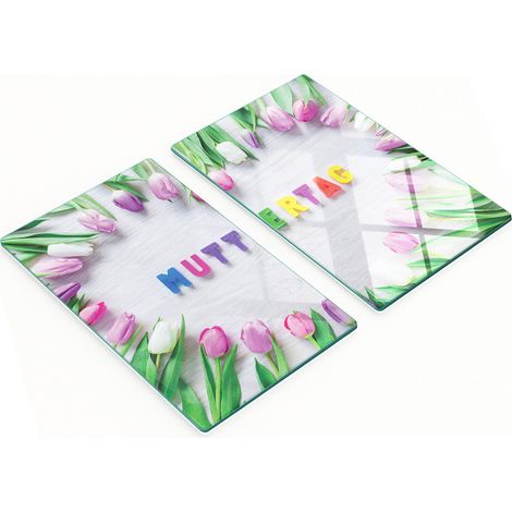 Tableros decorativos multifuncionales de vidrio templado para el D铆a de la Madre, 2x30x52 cm