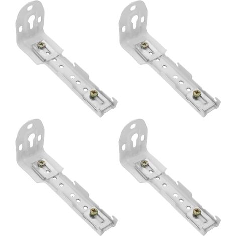 Supports de Rails de Rideaux Doubles Robustes en Fer et Abs, Fixation Latérale Design Double Rail, Lot de 4 Pièces pour Chambre et Salon (1/5)