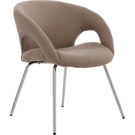 Dmora - Bürostuhl Dagudel, Wartestuhl mit Armlehnen für Büro, Ergonomischer Wartestuhl, 58x59h72 cm, Braun