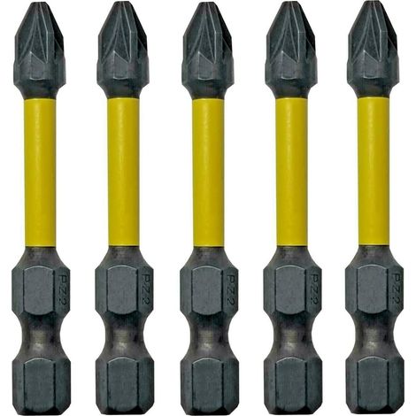 PZ2 Impact-Schraubendreherbits – 5er-Pack 50-mm-Schraubendreherbit-Set PZ2-Schraubendreherbits POZI 2 Impact-Bit-Set Phillips-Schlagschrauberbit-Set, kompatibel mit DeWalt, Milwaukee, Makita, Bosc (1/5)