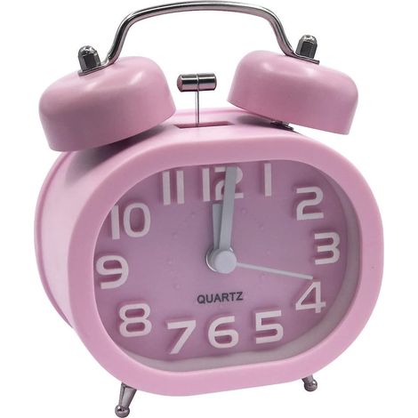 Retro-Quarzwecker mit lautloser Uhr, analoger Reisewecker aus Metall (1/3)