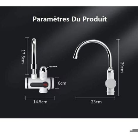 Robinet Chauffe Eau - 220 V 3000 W - Affichage LED Température - Usage Cuisine et Salle De Bain - 1 Pièce (1/4)