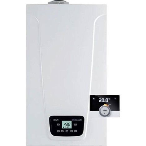Baxi Chaudière à Condensation Duo-Tec Compact E 24 + Mago Méthane ou GPL Low NOx Complet avec Kit d'Évacuation des Fumées  Kit Coaxial - 24 Kw