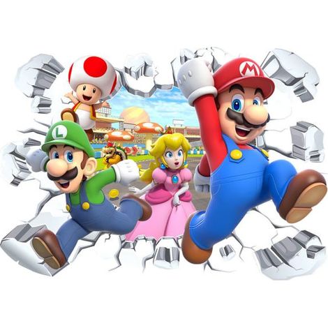 Autocollant Super Mario autocollant imperméable pour mur (1/3)