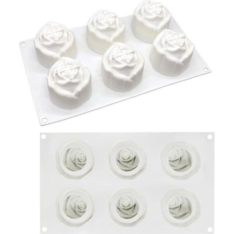 Rosenmousse-Kuchenform mit 6 Mulden, ideal für Feiertage, DIY-Handseife und Schokoladenbackform (1/5)
