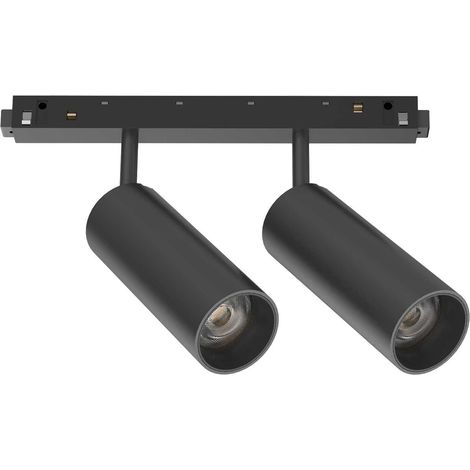 Proiettore Regolaile On-Off Ego Alluminio Nero 2 Luci 24W 3000K Luce Calda (1/5)