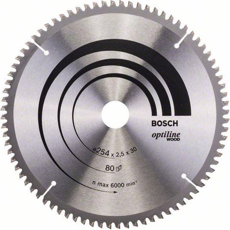 PRO Lama circolare in legno, 254 x 2,5 x 30 mm, T80