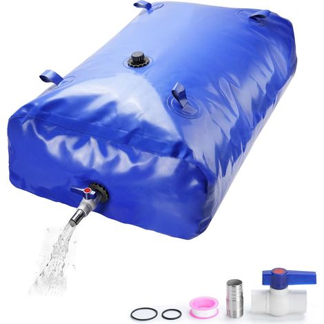 Bolsa de agua portátil plegable de PVC con válvula de cierre, bolsa de agua para camping, bolsa de almacenamiento de agua de emergencia para transportar líquidos, almacenamiento para jardín al aire li (1/5)