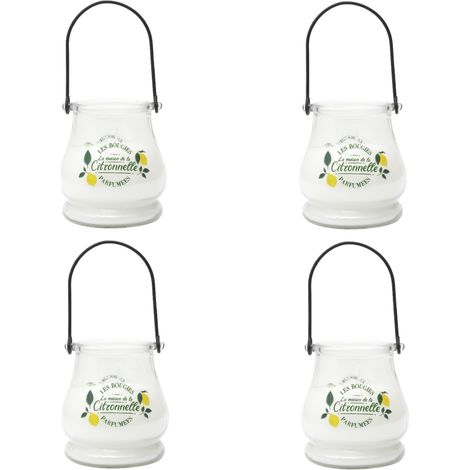 Lot de 4 bougies parfumées à la citronnelle avec lumière LED à couleur changeante - 8,5 x 10 cm - Livraison gratuite (1/5)