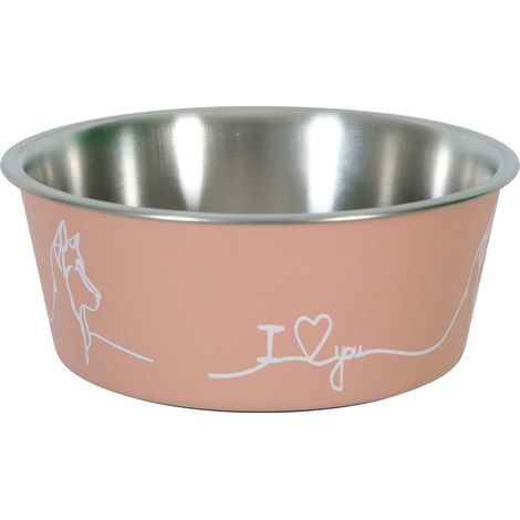 Ecuelle antidérapante rose pour chiens Love dog 400 ml