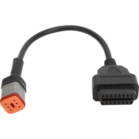 Adaptateur de diagnostic OBD2 6 broches pour moto, câble pratique, économie d'énergie, consommation de carburant réduite et conduite en toute sécurité. (1/5)