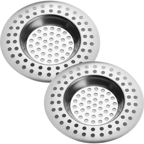 Filtres vidange évier tamis inox pour cuisine salle bain anti-obstruction lot de 2 (1/4)