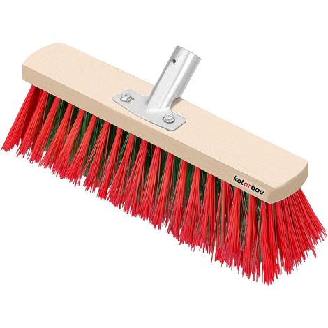 Balai Brosse - 33 cm - Balai Exterieur Terrasse - Brosse de Voirie - sans Manche - Bois - PVC - Poils Durs - de Jardin - Outil de Nettoyage (1/5)