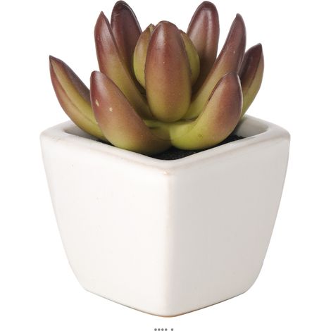 Agave Plante grasse artificielle succulente cactée en pot ceramique - couleur: Vert - div: G