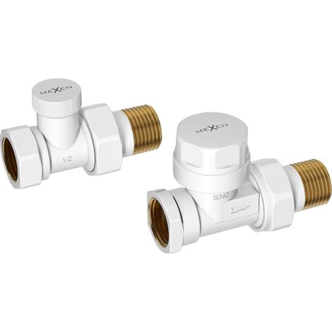 Mexen Uni-Term valvole del radiatore diritte, bianche - W902-000-20 (1/2)
