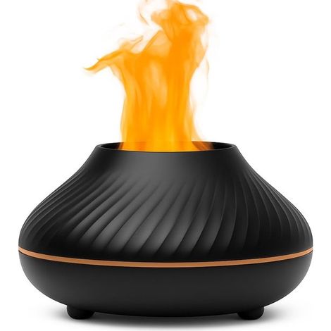 Difusor de aroma Bonfire，Humidificador Difusor de aroma con 7 opciones de luz，Nebulizador difusor de fragancias，negro (1/5)