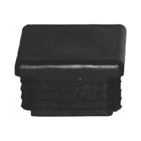 Bouchon carré à ailettes pour tube de 20x20mm - Hauteur 22,3mm Largeur 20mm - Plastique PE Noir - DECO FER FORGE