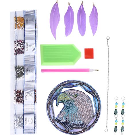 Kit DIY Suspension Aigle Diamant Peinture Attrape-Rêves Déco Fenêtre Cadeau Original (1/5)