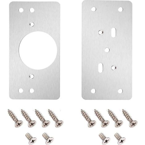 Cabinet Hinge Repair Plate with Hole, 2 Pieces Repair Brackets, Easy Installation Plates with 12 Screws, Hinge Repair Kit for Wood, Furniture, Shelves (1/5)