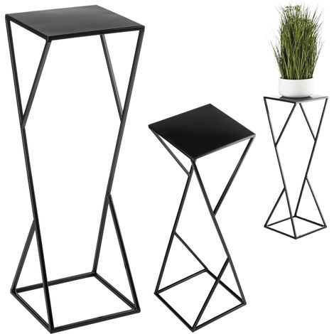 Moderno macetero LOFT negro de 70 cm (1/5)