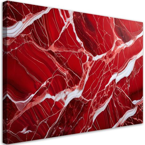Tableau déco Marbre rouge pierre glamour 100x70 (1/5)