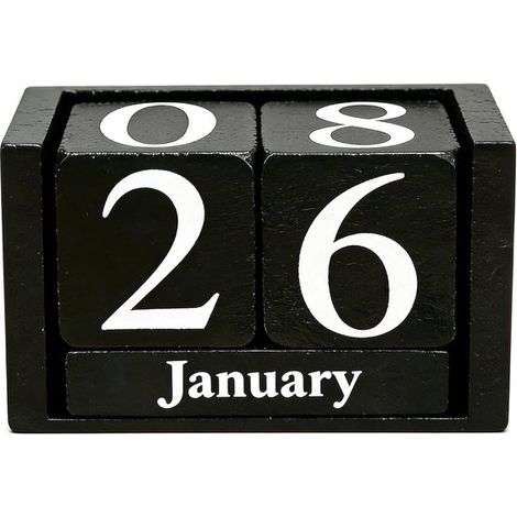 Calendrier perpétuel en bois noir, un joli objet de décoration de bureau, convenant aussi bien aux hommes qu'aux femmes. (1/5)