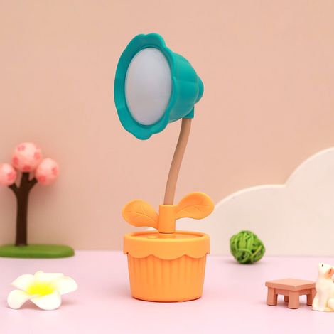 Lampe De Bureau En Forme De Fleur - Lampe De Chevet Portable Rechargeable Par USB - Éclairage Doux Pour Intérieur - Lampe De Nuit Et Décor En Pot À Fleurs - 1 Pièce (1/3)