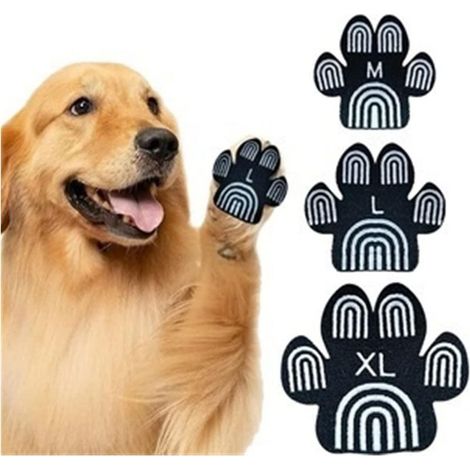 4 pièces Chaussures de Animaux de Compagnie Chiens Empreintes digitales Petites et Moyennes Chaussures pour Animaux Chaussures de Pluie Semelles en Silicone-XL (1/5)