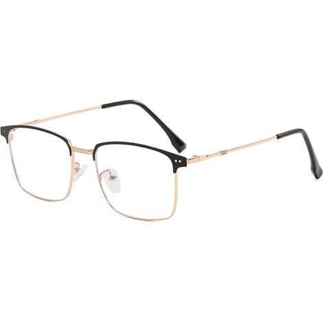 1 paire lunettes anti-lumière bleue, alliage de titane non magnétique, branches ergonomiques, plaquettes silicone, pour usage informatique (1/5)