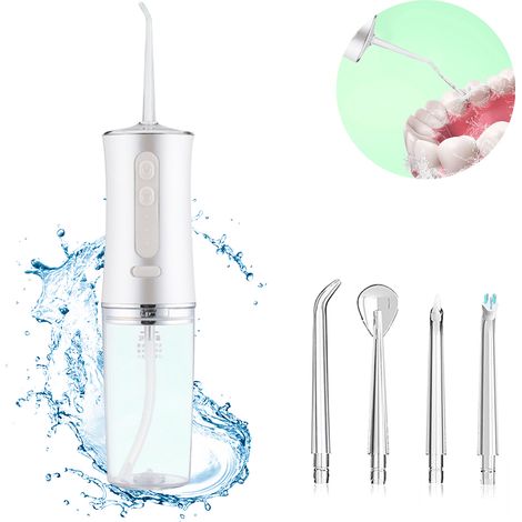 Water Flosser - Cordless Rechargeable Oral Irrigator - IPX7 Waterproof - 3 Cleaning Modes - For Travel Braces Bridges Care - 1 Unit