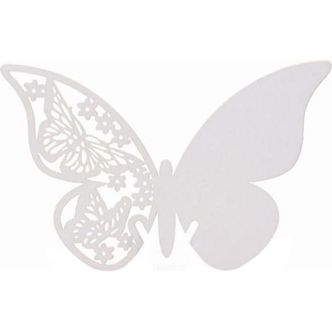 Perlenbesetzte Schmetterlings-Tischkarten für Hochzeiten, Weinglasdekorationen, Wandaufkleber, ideal für Partys und als Geschenk, 50er-Set (1/4)
