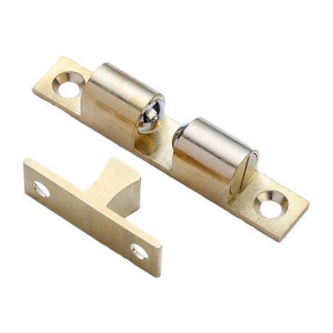 Laiton Double Loqueteau à Billes 40mm Rouleau Loquetaux Fermeture pour Placard Meubles Porte Armoire Loquet Serrure de Portiere (10 Pcs) (1/5)