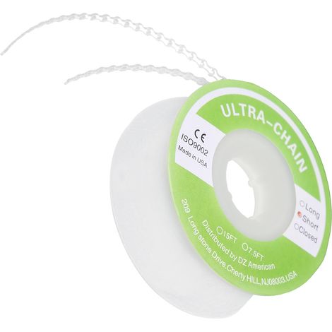 Chaîne orthodontique dentaire en caoutchouc, accessoire orthodontique dentaire élastique et flexible, pour une distance moyenne. (1/5)