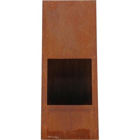 Bastian cheminée de jardin, feu acier orange rouille.