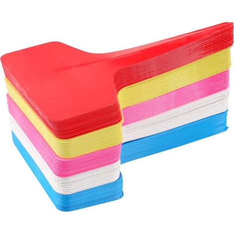 100 étiquettes et marqueurs en plastique pour plantes et herbes aromatiques, 6 x 10 cm (multicolores) (1/5)