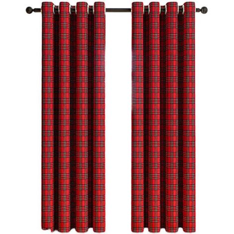 Rideaux à Motif Vichy et Tartan Écossais - Panneau Décoratif pour Fenêtre - Filtre Lumière - Style Maison de Campagne (1/4)