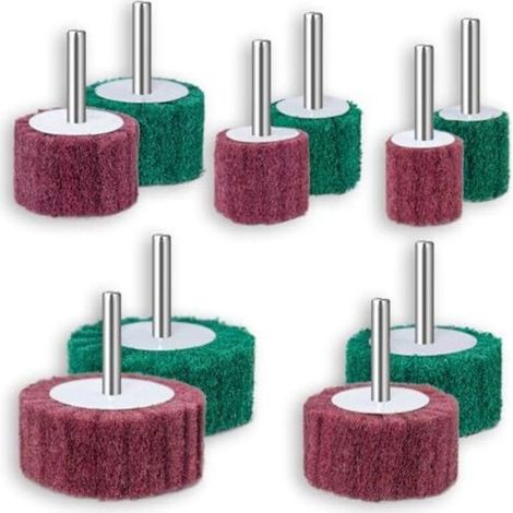 Set di 10 dischi abrasivi di diverse dimensioni: 60/50/40/30/25 mm. Kit di dischi abrasivi non tessuti per la pulizia e la rimozione di vernice e ossidi, diametro d (1/5)
