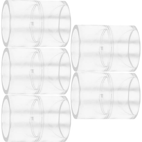 Lot de 5 Connecteurs Droits en Acrylique Transparent, Raccords Tuyau D'arrosage Diamètre Intérieur 32 Mm, Adaptateurs pour Aquarium, Bassin et Réparation Plomberie, Connexion - (1/5)