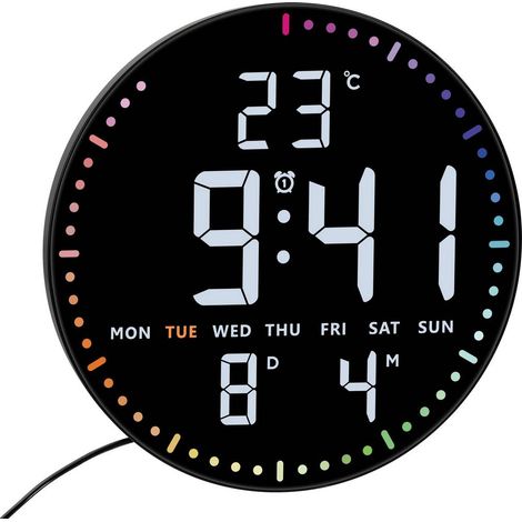 TFA Dostmann 60.4002.01 Quarzo Orologio da parete 32 mm x 255 mm Nero Display grande (1/5)