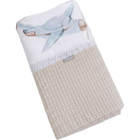 Manta de gofre beige de 75x100 cm para niño pequeño Polar Express (1/4)