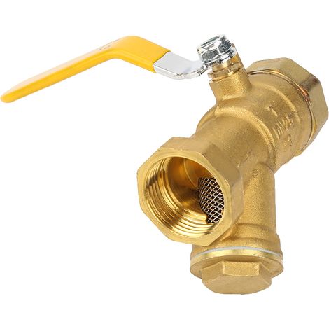 Vanne à bille filtrante en laiton de type Y, filetage femelle DN25, 1" BSP, pour eau, gaz et huile (1/5)