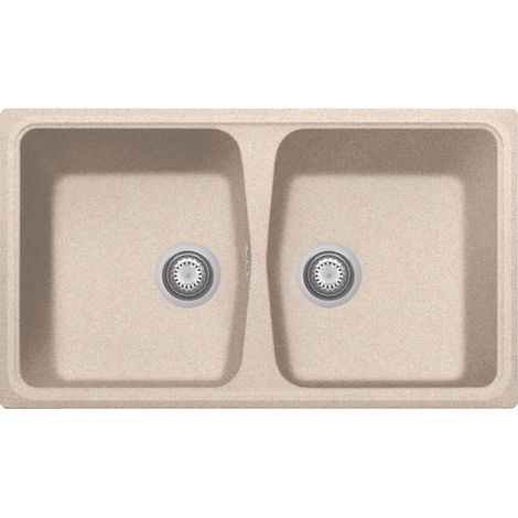 Evier de cuisine granit a 2 bacs PLADOS SP8620Â Avoine