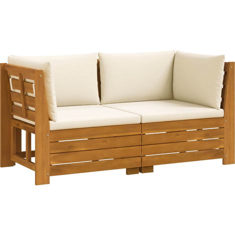 Maison Exclusive - Outdoor-Sofagarnitur mit Kissen 2 Stück Braun