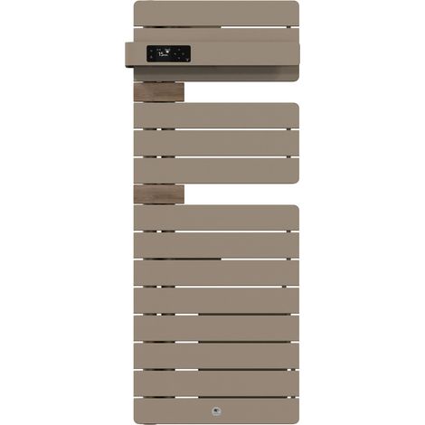 THERMOR - Sèche-serviettes connecté Allure 4 étroit 1500W Sable/Chêne Mat à gauche - 483378 (1/2)