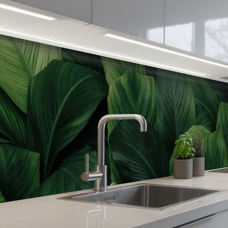 Kitchen Splashback Nature - Tropical - Leaves - Green 400x80 cm
