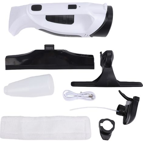 Kit de nettoyage électrique sans fil pour vitres et miroirs, avec raclette et aspirateur intégré. (1/5)