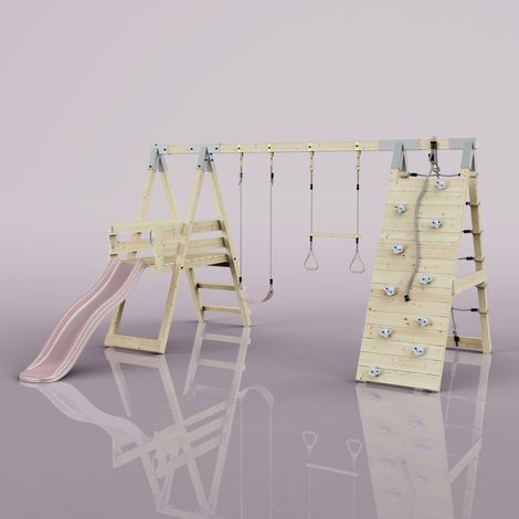 PolarPlay Structure à grimper Crocodile Rosa 288 x 370 cm